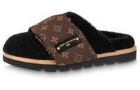 LOUIS VUITTON Pillow Wrap-toe Slippers Women's Brown