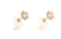 DIOR Stud Earrings Women's White