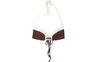 MIU MIU Cotton Knit Bra Women's Brown