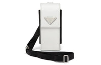 PRADA Leather Cell Phone Pouch Men's White