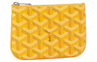 GOYARD Canvas With Calfskin Key Pouch Nano Unisex Yellow