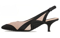 LOUIS VUITTON Slim Heel High Heels 5.5cm Women's Black Beige
