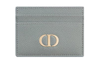 DIOR 30 Montaigne Grained Calfskin Card Clip Card Holder Women's Cloud Blue