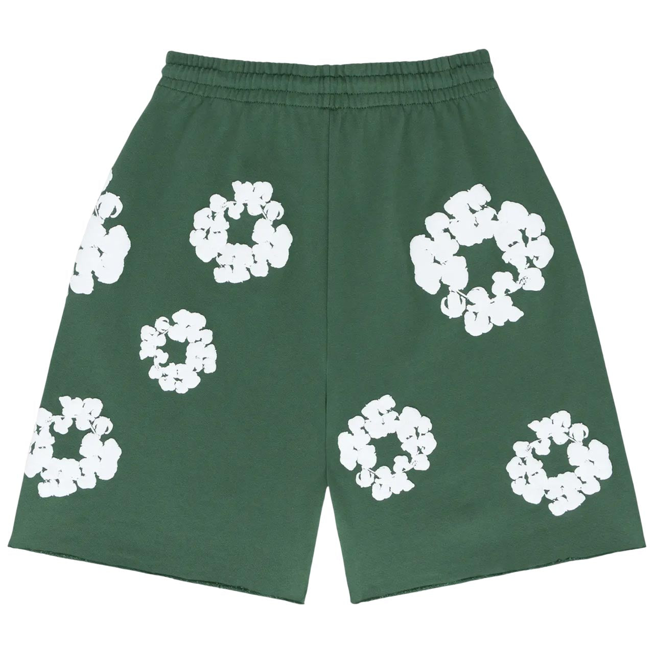Denim Tears Cotton Wreath Logo Shorts 'Green White' 402-060-30