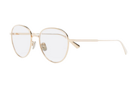 DIOR Metal Irregular Shape Eyeglass Frames Unisex Gold