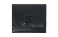 MIU MIU Leather Wallet Small Size Women's Black