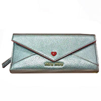 MIU MIU Leather Wallet Women's Silver
