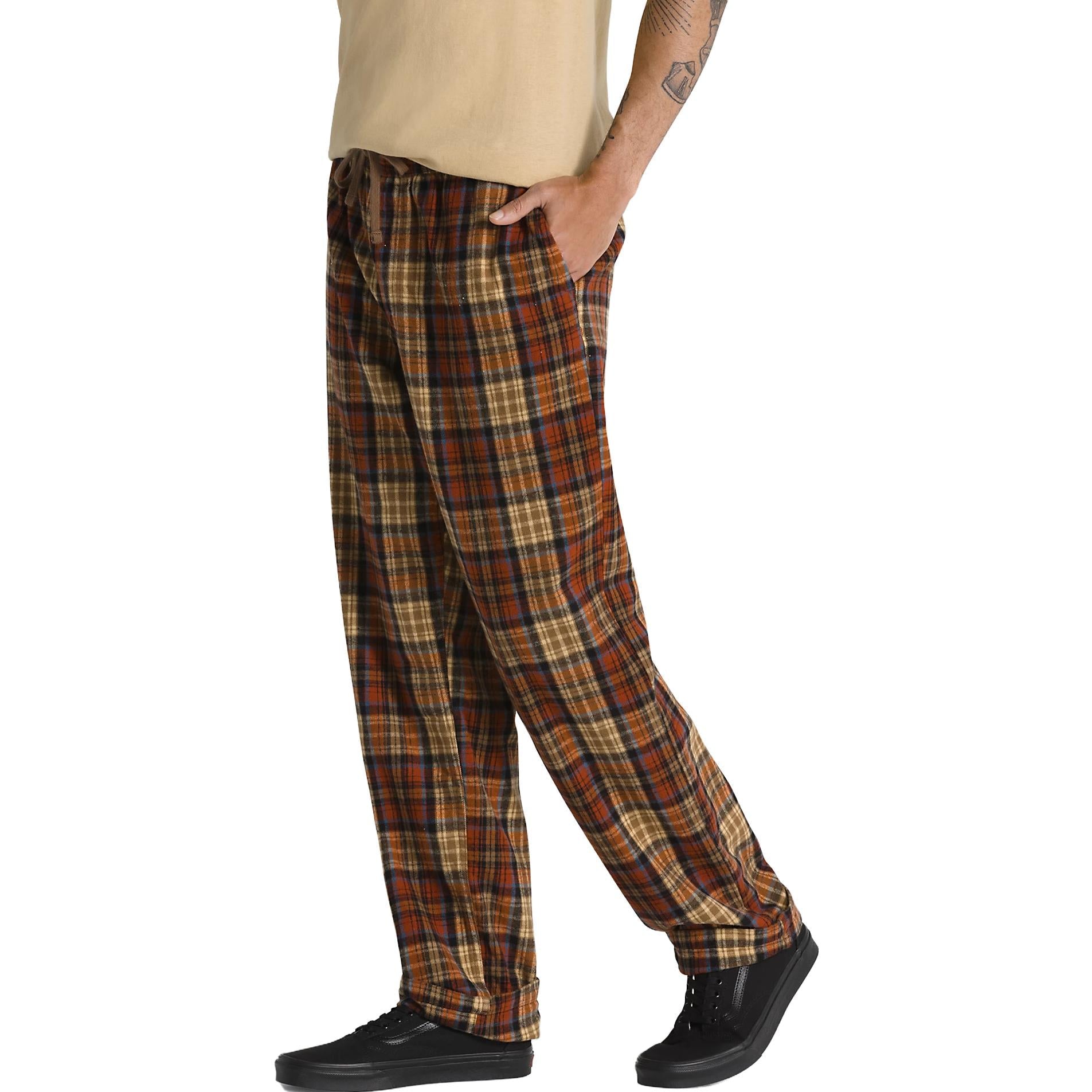 Vans Range Loose Tapered Flannel Trousers 'Red Brown' VN0008MZCBC