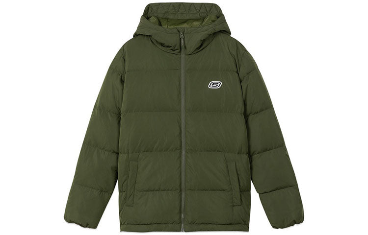 Skechers Solid Color Sports Casual Hooded Down Jacket 'Multi-Color' L420M146