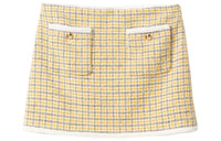 MIU MIU Bouclé Check-Pattern High-Waist Mini Skirt