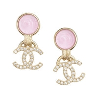 CHANEL Metal Earrings Women's Pink