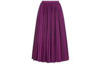 DIOR Mid Length Pleated Skirt Casual Long Skirts Women's Purple