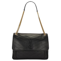 SAINT LAURENT Niki Lambskin Handbag, Shoulder Bag Women's Black
