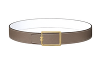 HERMES Leather Belts Men Elephant Gray/White