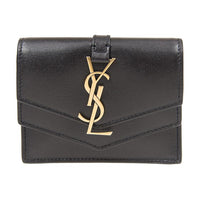 SAINT LAURENT Calfskin Wallet Women's Black