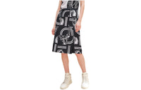 HERMES Casual Long Skirts Women's Black Blue