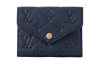 LOUIS VUITTON Victorine Soft Grained Cow Leather Victoria Wallet Women's Marine Blue