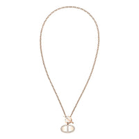 HERMES Diamond Necklaces Women's Rose Gold