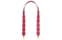 HERMES Epsom Calfskin Woven Bag Strap Women's Berry Red/Sesame