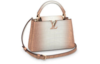 LOUIS VUITTON Capucines Matte Crocodile Leather Capusin Shoulder Crossbody Handbag Small Size Women's White/Light Gold