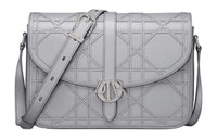 DIOR Cannage Cosmo Leather Shoulder Bag Crossbody Bag Men's Gray
