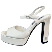 CHANEL Strap Sandals 12cm Women's White