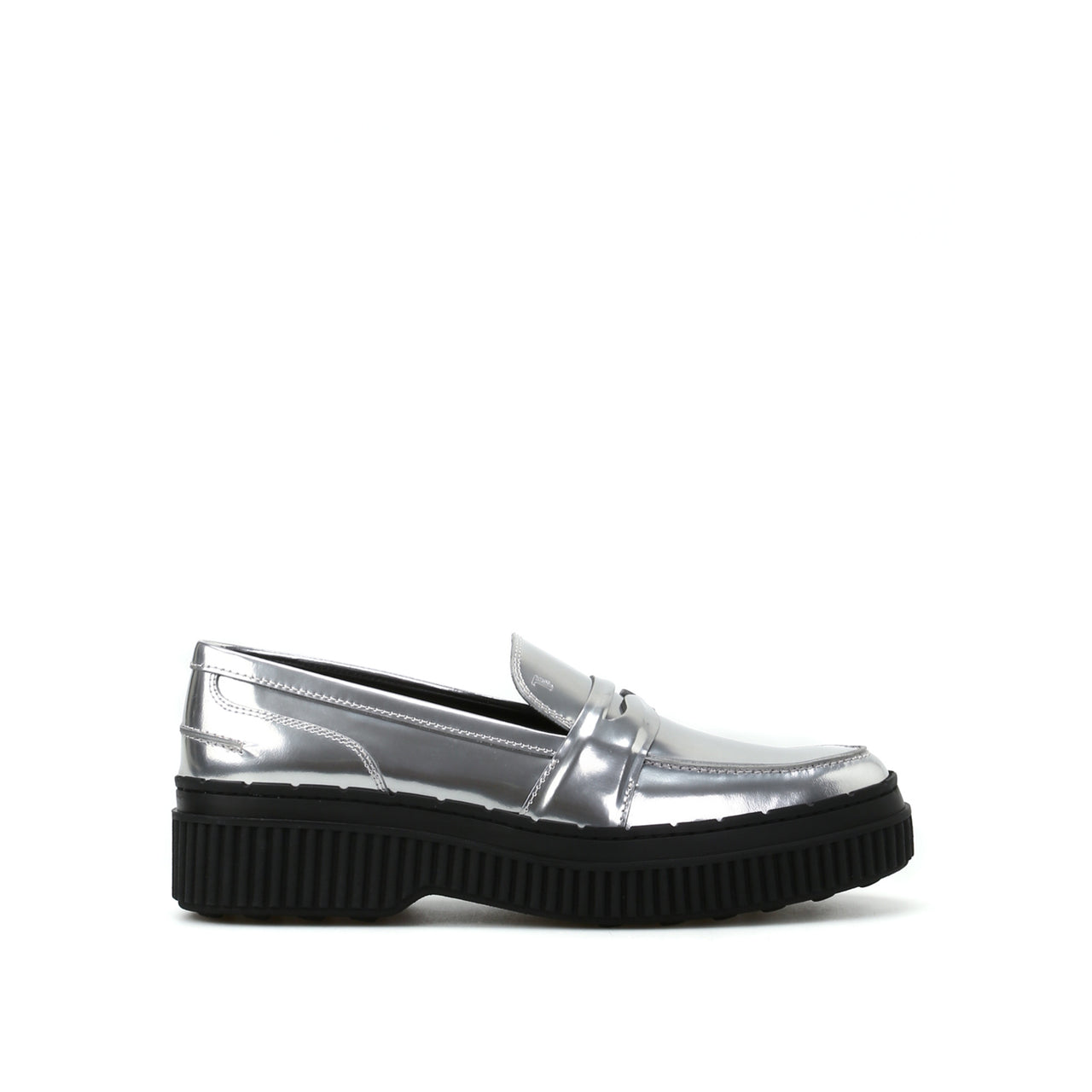 Tod's Metallic Leather Maxi Sole Loafers
