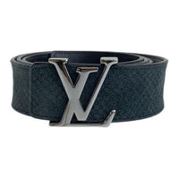 LOUIS VUITTON Leather Leather Belts Men's Black Width: 4CM