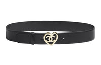 CHANEL Leather Belts Women's Black
