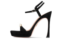 DIOR Strap Sandals 12cm Women's Black