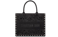 DIOR BookTote Cow Leather Handbag Small Size Women's Black
