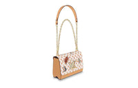 LOUIS VUITTON Twist Coated Canvas With Calfskin Shoulder Bag Medium Size Women's White Brown
