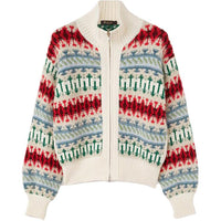Loro Piana FW23 Holiday Noel Bomber Jacket Jackets & Coats Women's Multicolor White