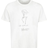 SAINT LAURENT Tout Terriblement Printed T Shirt Dirty Ecru