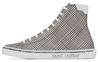SAINT LAURENT Canvas Shoes Men High-Top Black/White