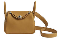 HERMES Lindy Taurillon Clemence Leather Handbag Shoulder Bag Crossbody Bag Mini Women's 4B Cookie