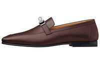 HERMES Women's Casual Shoes Men Dark Brown