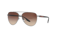 PRADA Metal Aviator Sunglasses Men's Gray