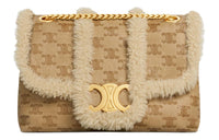CELINE Sheepskin Crossbody Bag, Shoulder Bag Women's Natural Color