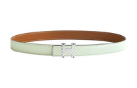 HERMES Garden Party Double-Sided H-Shaped Cut-Out Decoration Leather Belts Women's Green Width: 2.4cm