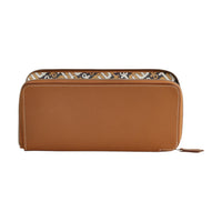 HERMES Silk'In Evercolor Calfskin Wallet Women's Brown