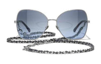 CHANEL Butterfly Sunglasses Women's Silver