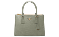 PRADA Galleria Killer Bag Crocodile Leather Shoulder Bag Crossbody Bag Handbag Medium Size Women's Cloud Gray