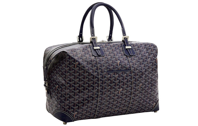 GOYARD Bowling Canvas With Leather Shoulder Bag Crossbody Bag Handbag Travel Bag Unisex Marine Blue