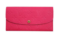 LOUIS VUITTON Canvas With Leather Wallet Women's Rose Red