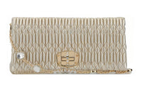 MIU MIU Leather Handbag Shoulder Bag Women's Gold