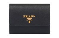 PRADA Saffiano Leather Wallet Small Size Women's Black