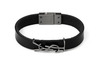 SAINT LAURENT Cow Leather Bracelets Men's Black