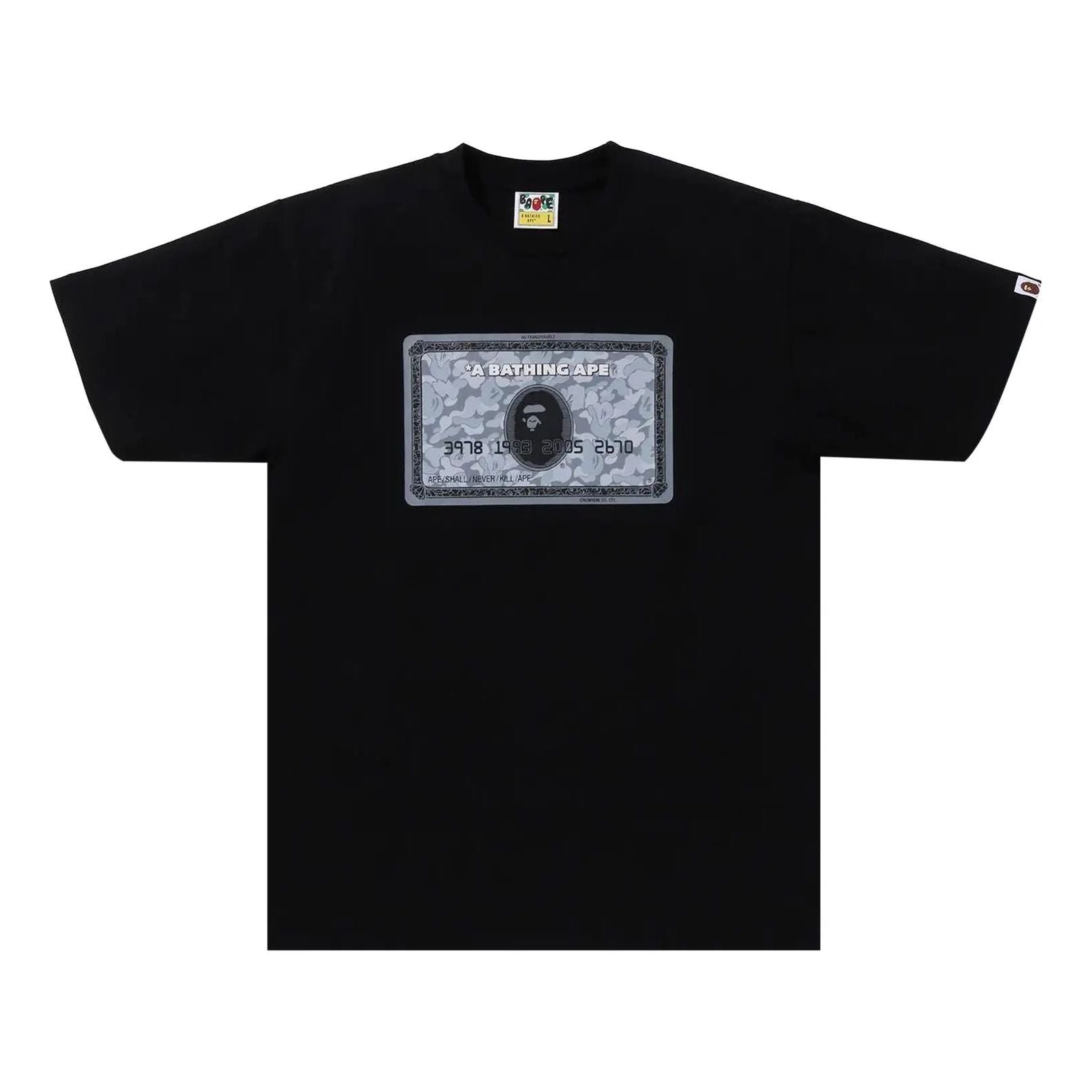 A Bathing Ape Card T-Shirt 'Black Silver' 1K25-110-002-BLACK-SILVER