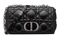 DIOR Caro Cow Leather Chain Bag Shoulder Bag Crossbody Bag Medium Size Women's Black